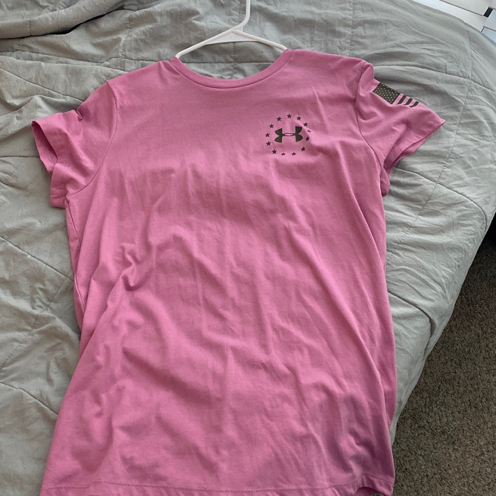 Under Armour ladies pink freedom shirt